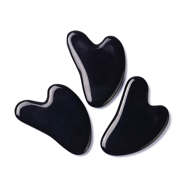 

PandaHall Natural Black Obsidian Gua Sha Boards, Scraping Massage Tools, Gua Sha Facial Tools, Heart, 78x55x6.5mm Obsidian Heart
