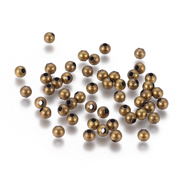 

PandaHall Iron Spacer Beads, Round, Nickel Free, Antique Bronze, 4mm, Hole: 1.5mm Iron Round