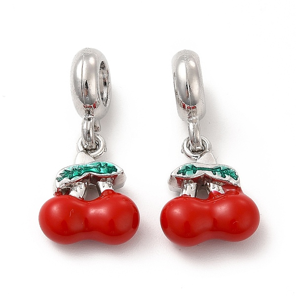 

PandaHall Rack Plating Alloy Red Enamel European Dangle Charms, Large Hole Charms, Cherry, Platinum, 24mm, Cherry: 14.5x11.5x5mm, Hole: 5mm...