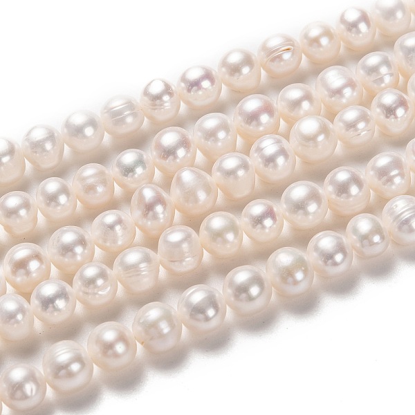 

PandaHall Natural Cultured Freshwater Pearl Beads Strands, Potato, Bisque, 7~8x7.5~9mm, Hole: 0.6mm, about 48pcs/strand, 14.25 inch(36.2cm)..., Orange