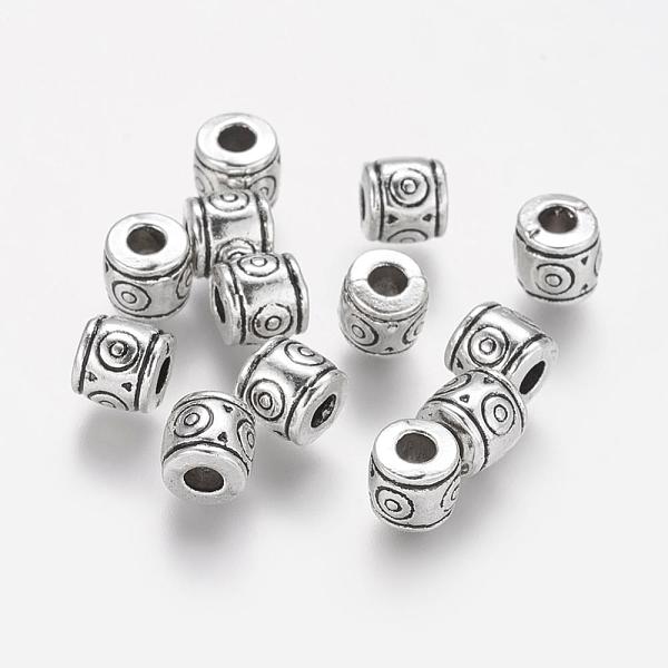 

PandaHall Tibetan Style Beads, Zinc Alloy, Lead Free & Cadmium Free, Column, Antique Silver, 6x6.5mm, Hole: 2~3mm Alloy Column