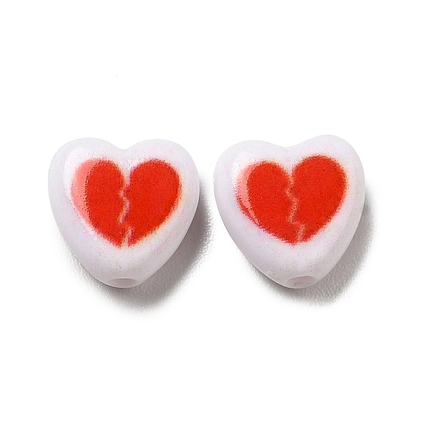 

PandaHall Opaque Acrylic Enamel Beads, Heart, Red, 8.5x8.5x4mm, Hole: 1.5mm Acrylic Heart Red