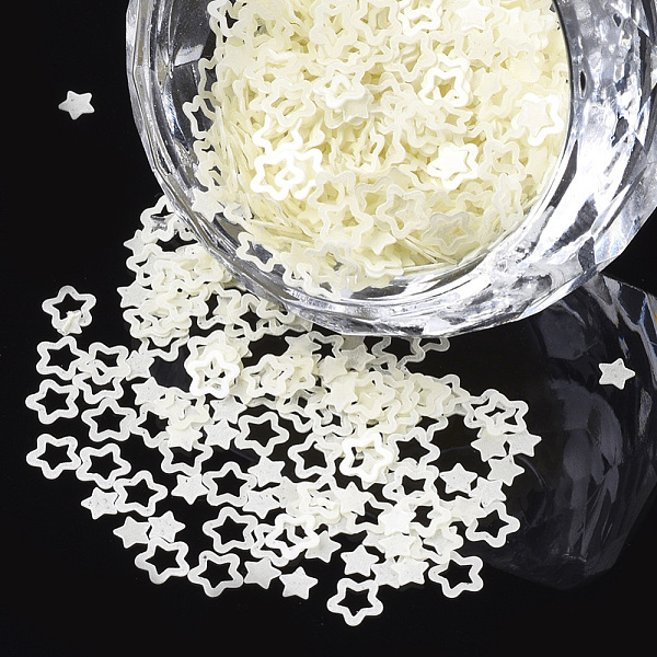 

PandaHall Ornament Accessories, PVC Plastic Paillette/Sequins Beads, Luminous, Star, Light Yellow, 2.5~4x2.5~4x0.2mm, about 30000pcs/100g...