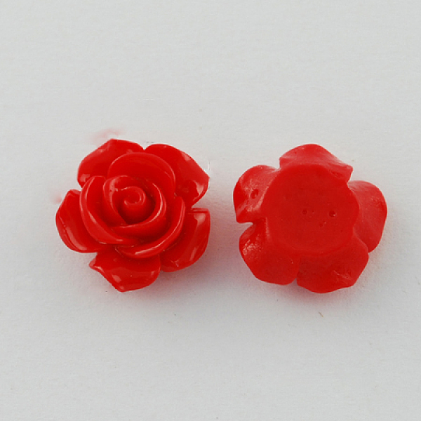 

PandaHall Resin Cabochons, Flower, Red, 14x15x6mm Resin Flower Red