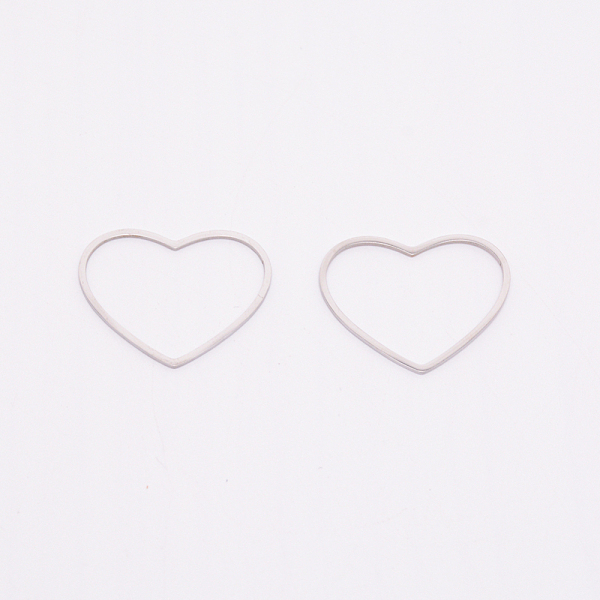 

PandaHall Stainless Steel Links, Heart, Bracelet Links, Stainless Steel Color, 23.5x29x1mm, Hole: 27x16mm Stainless Steel Heart
