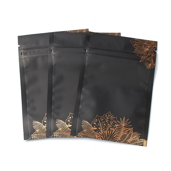 

PandaHall Plastic Zip Lock Bag, Storage Bags, Self Seal Bag, with Top Seal, Matt, Black, Leaf Pattern, 12x8x0.2cm, Unilateral Thickness: 3.1...