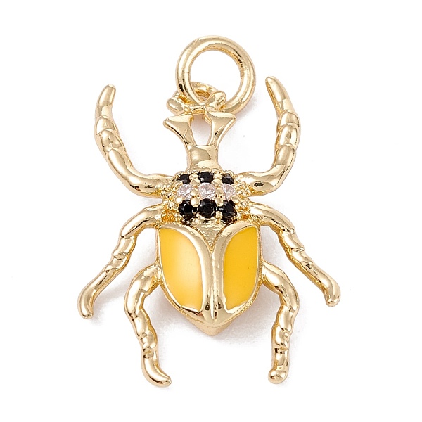 

PandaHall Brass Micro Pave Cubic Zirconia Pendants, with Enamel, Real 18K Gold Plated, Long-Lasting Plated, Bug, Mixed Color, 20x15x3mm..., Multicolor
