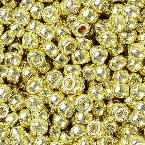 

PandaHall TOHO Round Seed Beads, Japanese Seed Beads, (559) Yellow Gold Metallic, 8/0, 3mm, Hole: 1mm, about 1110pcs/50g Glass Yellow