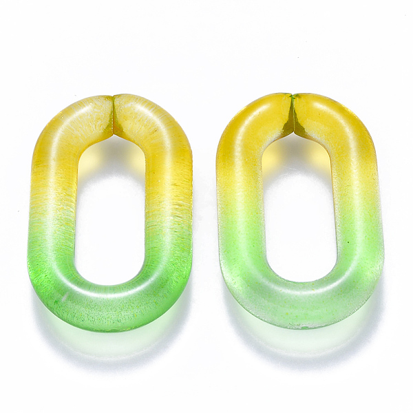 

PandaHall Two Tone Transparent Acrylic Linking Rings, Quick Link Connectors, for Cable Chains Making, Oval, Light Green, 39x23.5x7mm, Inner...