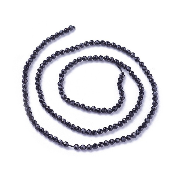 

PandaHall Natural Spinel Beads Strands, Faceted, Round, 2~2.5mm, Hole: 0.5mm, about 180~200pcs/strand, 14.5~16.1 inch(37~41cm) Spinel Round..., Black