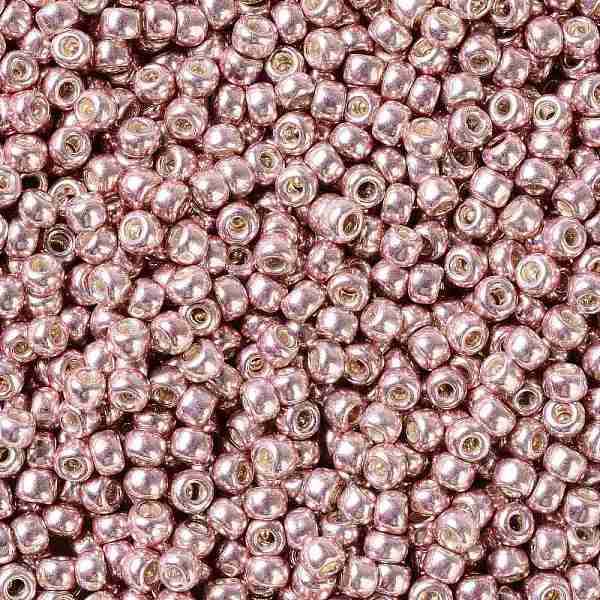 

PandaHall TOHO Round Seed Beads, Japanese Seed Beads, (552) Subtle Pink Metallic, 8/0, 3mm, Hole: 1mm, about 10000pcs/pound Glass Pink