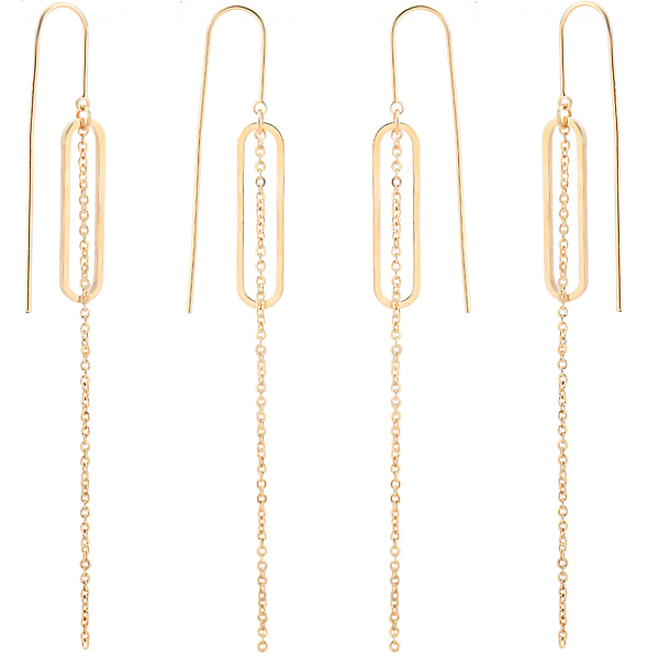 

PandaHall Beebeecraft 10Pcs Brass Earring Hooks, Ear Wire, with Oval & Chains Tassel Charms, Nickel Free, Real 18K Gold Plated, 78mm, Pin...