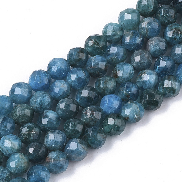

PandaHall Natural Apatite Beads Strands, Faceted, Round, Grade A, 6mm, Hole: 0.9mm, about 60~61pcs/strand, 14.96 inch(38cm) Apatite Round