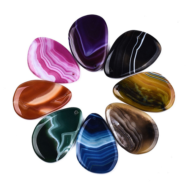 

PandaHall Dyed Natural Brazilian Agate Big Pendants, Oval, Mixed Color, 58~60x38~40x5~7mm, Hole: 2mm Brazilian Agate Oval Multicolor