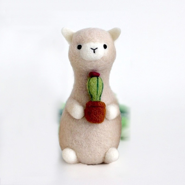 

PandaHall Alpaca Wool Felt Needle Felting Kit with Instructions, Felting Needles Felting Kits for Beginners Arts, Dark Red, Finished Product...