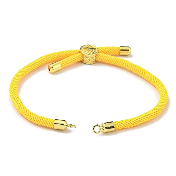 

PandaHall Nylon Cords Bracelet Makings Fit for Connector Charms, with Golden Brass Tree Slider Beads, Long-Lasting Plated, Yellow, 8-5/8...