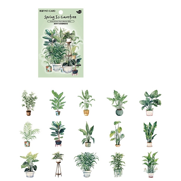

PandaHall 30Pcs Plant Waterproof PET Decorative Stickers, Self-adhesive Plant Decals, for DIY Scrapbooking, Medium Sea Green, 34~55mm PET...