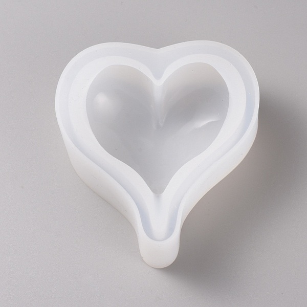 

PandaHall Silicone Molds, Resin Casting Molds, For UV Resin, Epoxy Resin Jewelry Making, Heart, White, 85x75x30mm, Inner Diameter: 45x54mm...