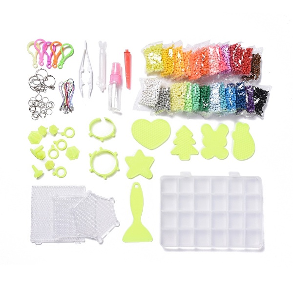 PandaHall DIY 24 Colors 4800Pcs 4mm PVA Round Water Fuse Beads Kits for Kids, Including Scraper Knife, Spray Bottle, Pattern Paper, Pen and...