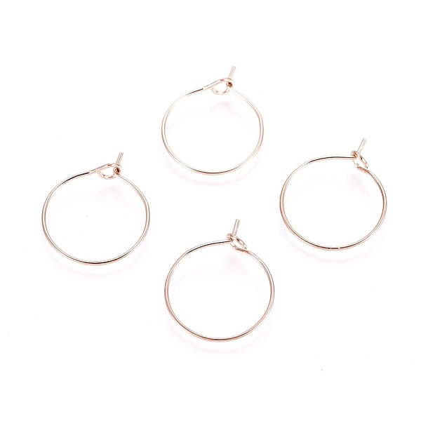 

PandaHall Ion Plating(IP) 316L Surgical Stainless Steel Hoop Earring Findings, Wine Glass Charms Findings, Rose Gold, 15x0.7mm, 21 Gauge...