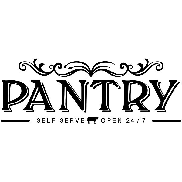 

PandaHall SUPERDANT Self Serve Pantry PVC Wall Sticker Open 24/7" Art Lettering Vinyl Wall Decal Vintage Pattern PVC Wall Art for Self Serve...