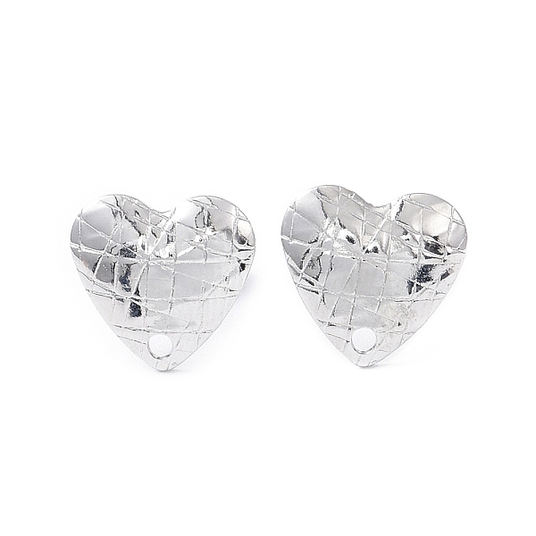

PandaHall 304 Stainless Steel Stud Earring Finding, with Ear Nuts, Heart, Stainless Steel Color, 11.3x12mm, Hole: 1.5mm, Pin: 0.8mm 304...