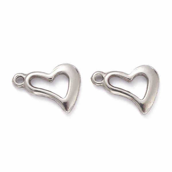 

PandaHall 201 Stainless Steel Pendants, Heart, Stainless Steel Color, 15.5x11x2mm, Hole: 1.5mm 201 Stainless Steel Heart