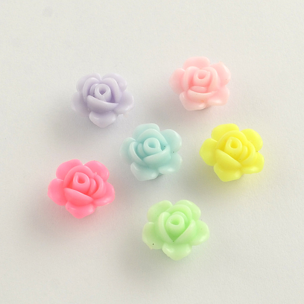 

PandaHall Opaque Acrylic Beads, Flower, Mixed Color, 13x8mm, Hole: 2mm, about 1130pcs/500g Acrylic Flower Multicolor