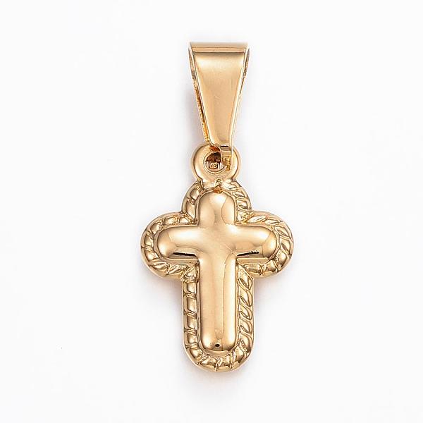 

PandaHall 304 Stainless Steel Pendants, Cross, Golden, 20x13x3mm, Hole: 9x5mm 304 Stainless Steel Cross