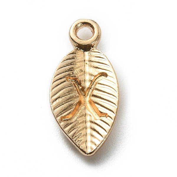 

PandaHall Alloy Pendants, Leaf with Letter Charm, Light Gold, Letter.X, 15.5x7.5x2.5mm, Hole: 1.5mm Alloy Letter X