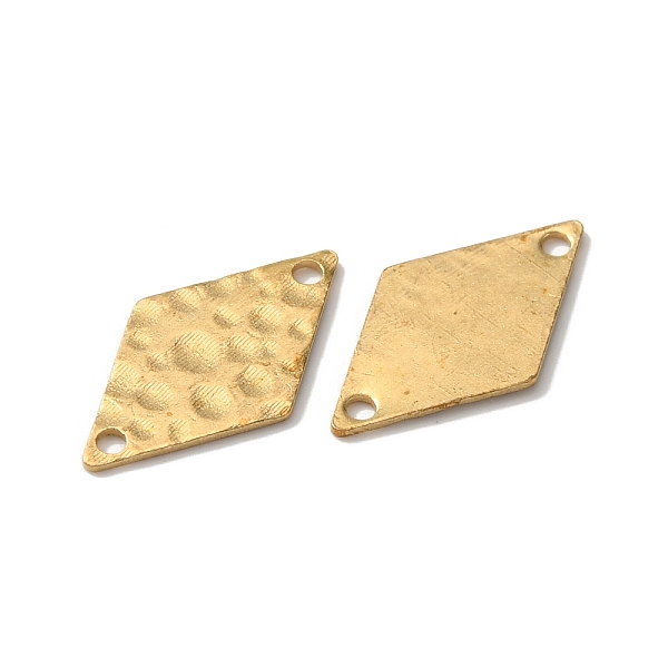

PandaHall Brass Connector Charms, Textured Rhombus Links, Raw(Unplated), 15x8x0.5mm, Hole: 1.2mm Brass Rhombus