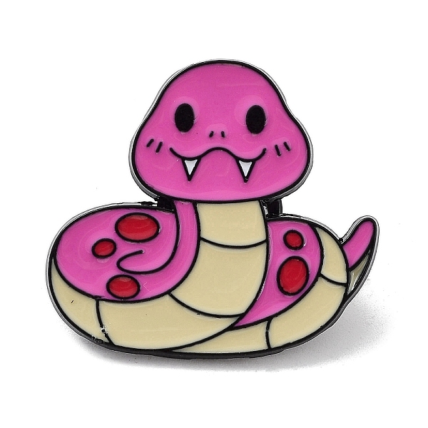 

PandaHall Snake Alloy Enamel Pin Brooches, for Backpack Clothes, Fuchsia, 27x30x1.4mm Alloy+Enamel Snake Pink