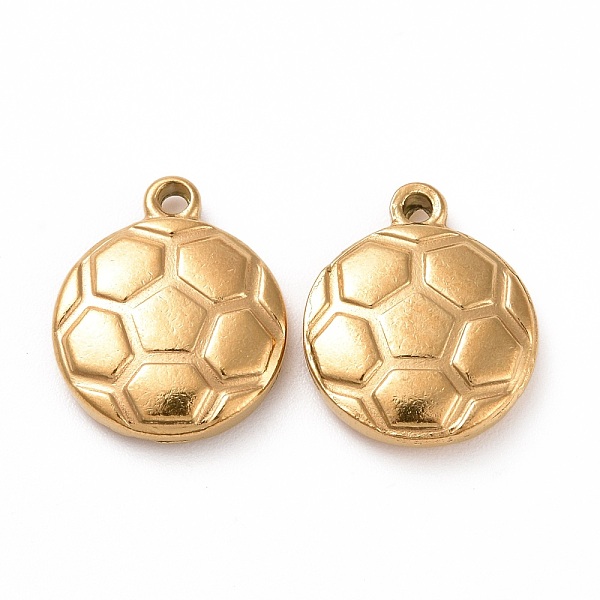 

PandaHall 304 Stainless Steel Charms, FootBall/Soccer Ball, Golden, 15.5x13x3.5mm, Hole: 1mm 304 Stainless Steel Sports