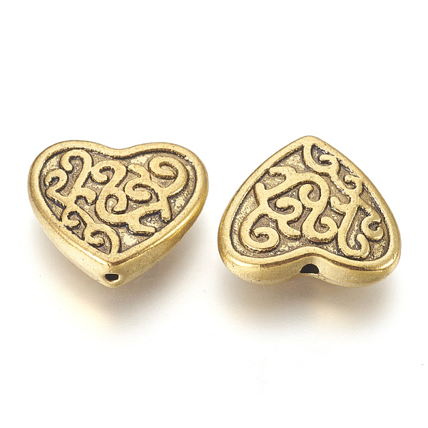 

PandaHall Tibetan Style Alloy Beads, Lead Free & Cadmium Free, Heart, Great for Mother's Day Gifts Making, Antique Golden Color, 17mm long...