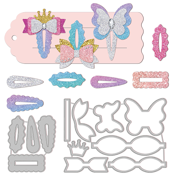 

PandaHall GLOBLELAND 2Pcs Butterfly Bow Hairpin Cutting Dies Metal Bowknot Hairpin Die Cuts Embossing Stencils Template for Paper Card...