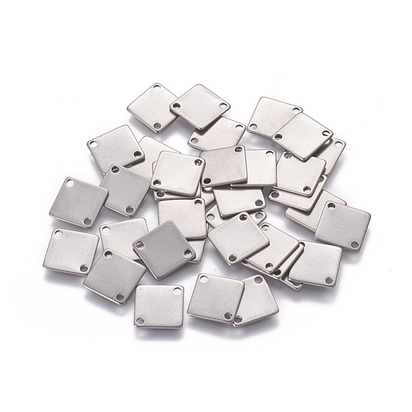 

PandaHall 201 Stainless Steel Links connectors, Rhombus, Stainless Steel Color, 12.5x12.5x0.7mm, Hole: 1.4mm, Side Length: 9.5mm 201...