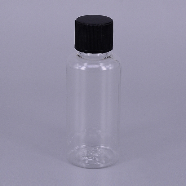 

PandaHall 30ML Plastic Jar with Black Screw Top Cap, Refillable Bottle, Column, 78x29.5mm Plastic Bottle Black