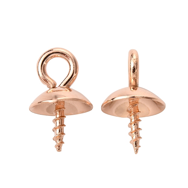 

PandaHall 304 Stainless Steel Screw Eye Pin Peg Bails, For Half Drilled Beads, Rose Gold, 10x6mm, Hole: 2mm, Pin: 1mm 304 Stainless Steel