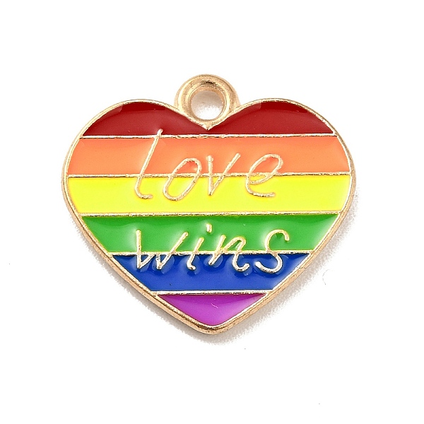 Pride Rainbow Alloy Enamel Pendants