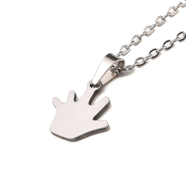

PandaHall Stainless Steel Pendants Necklaces, Palm, 11.61 inch(29.5cm), Pendant: 13x13mm Stainless Steel Palm