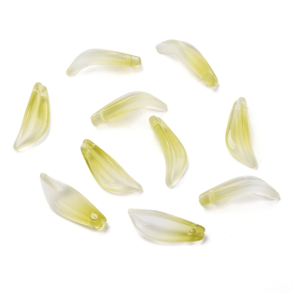 

PandaHall Transparent Glass Pendants, Petaline, Yellow Green, 21.5x8x5mm, Hole: 1mm Glass Petaline