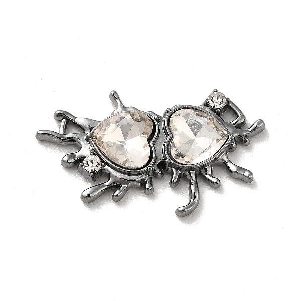 

PandaHall Alloy Connector Charms, Melting Heart Links with Glass, Lead Free & Cadmium Free, Gunmetal, Clear, 24x40x6mm, Hole: 2.6x2mm and...