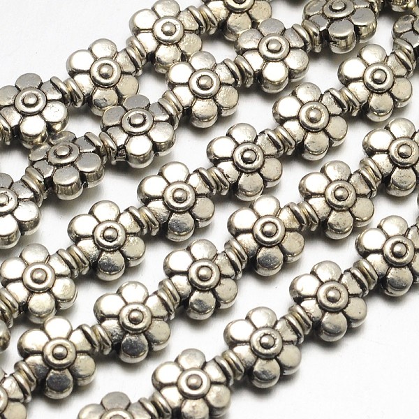 

PandaHall Tibetan Style Flower Alloy Bead Strands, Lead Free & Cadmium Free & Nickel Free, Antique Silver, 9x8x5mm, Hole: 1.5mm, about...