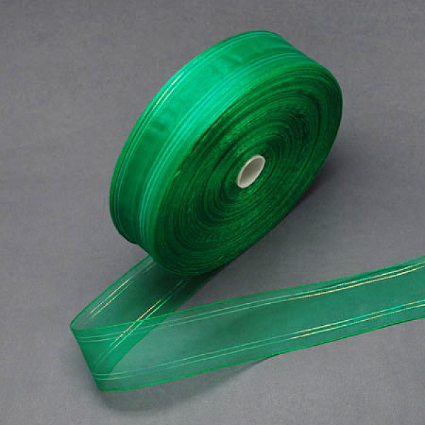 

PandaHall Organza Ribbon, Green, 7/8 inch(22mm), 100yards/roll(91.44m/roll) Polyester None Green