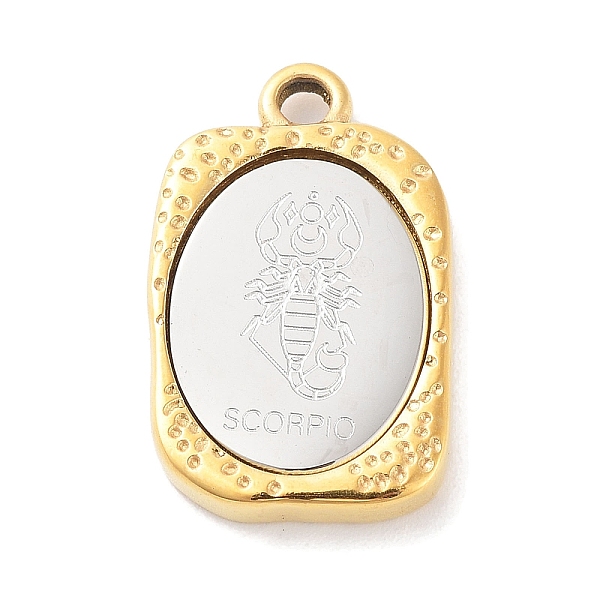 

PandaHall 304 Stainless Steel Pendants, Rectangle with Twelve Constellations Charm, Golden & Stainless Steel Color, Scorpio, 23x14.5x3mm...