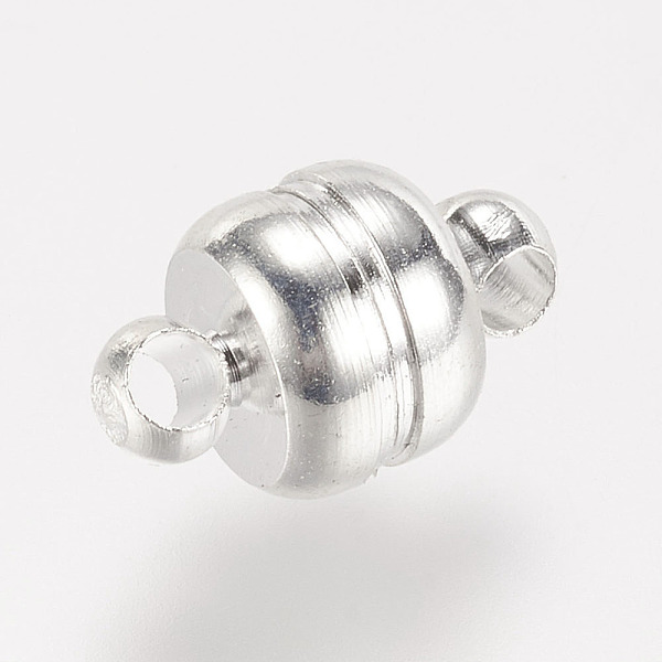 

PandaHall Brass Magnetic Clasps with Loops, Oval, Cadmium Free & Nickel Free & Lead Free, Silver Color Plated, 11x7mm, Hole: 1.5mm Brass...