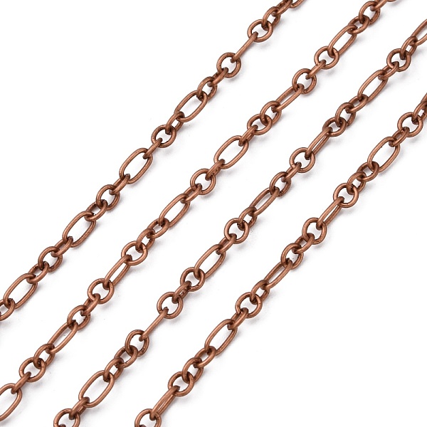 

PandaHall Iron Mother-Son Chain, Unwelded, Red Copper Color, with Spool, Size: Mother Chain: about 9mm long, 5mm wide, 0.8mm thick, Son...