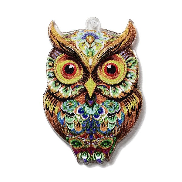 

PandaHall Acrylic Pendants, Owl, Gold, 42x27.5x2mm, Hole: 1.5mm Acrylic Owl Gold