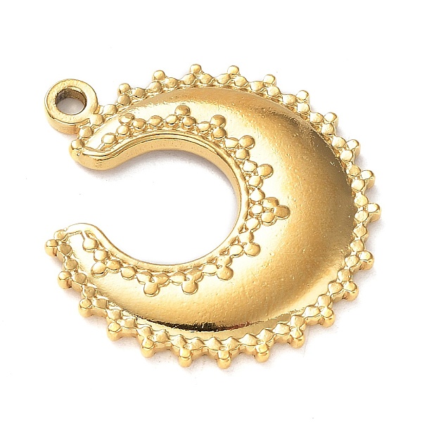 

PandaHall Ion Plating(IP) 304 Stainless Steel Pendants, Double Horn/Crescent Moon Charm, Real 18K Gold Plated, 27x24x2.5mm, Hole: 2mm 304...