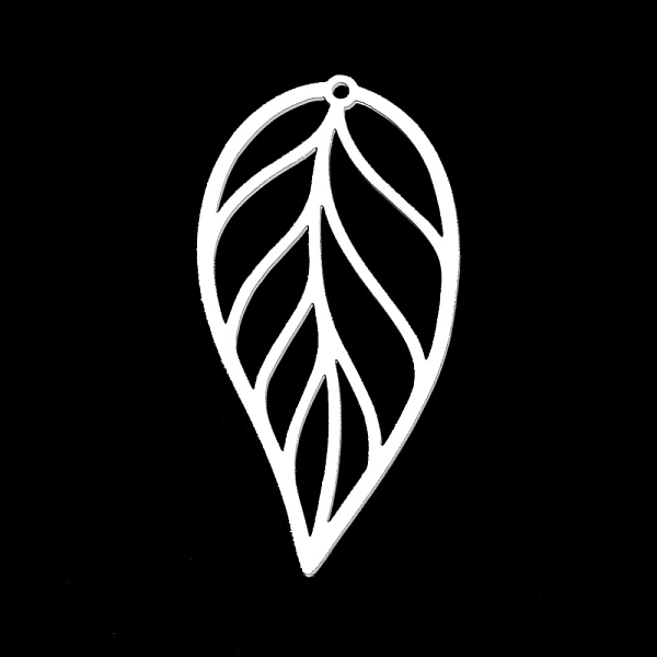 

PandaHall 201 Stainless Steel Pendants, Laser Cut, Leaf, Stainless Steel Color, 42x21x1mm, Hole: 1.4mm 201 Stainless Steel Leaf